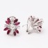 Boucles d'oreilles vintage en or 18k avec diamants et rubis