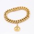 Pulsera barbada maciza con colgante de oro 18k segunda mano