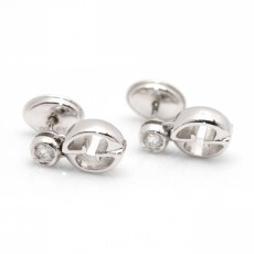 Boucles d\'oreilles GUCCI 1973 en or et diamants. Neuves