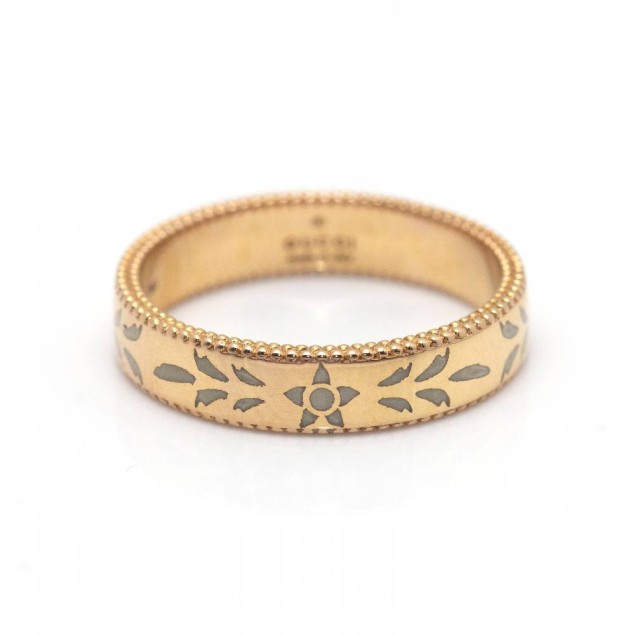 Anillo GUCCI en Oro Rosa y Esmalte....