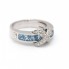 Bague en or blanc, diamants et topazes. Neuve