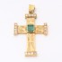 Pendentif croix en or 18k avec émeraude et diamants d'occasion