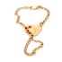 Manita corazón para bebé de oro 18k con circonitas