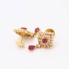 Boucles d'oreilles en or 18 carats avec rubis et zircon seconde main