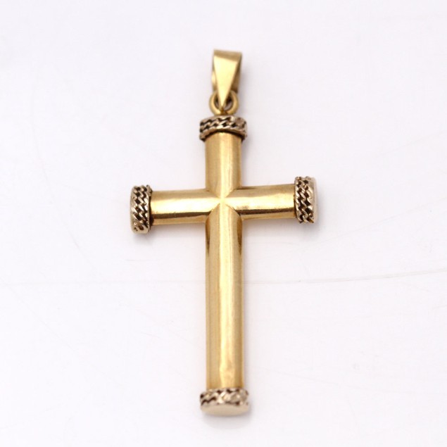 Colgante cruz de oro 18k de segunda mano