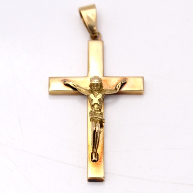 Colgante cruz con Cristo de oro 18k...