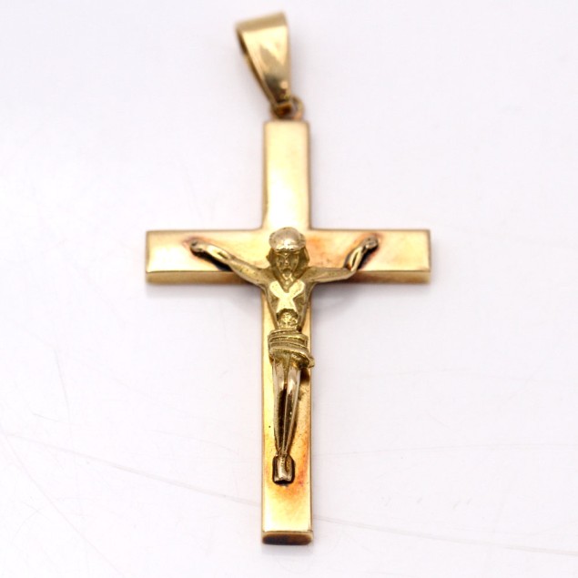 Pendentif croix de Christ en or 18k...