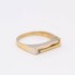 Bague rectangulaire ajourée en or 18 carats avec zircon 2nde main