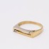 Anillo rectangular calado de oro 18k con circonitas 2a mano