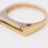 Anillo rectangular calado de oro 18k con circonitas 2a mano