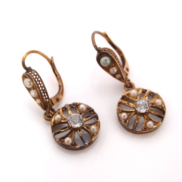 Pendientes vintage de oro 18k,...