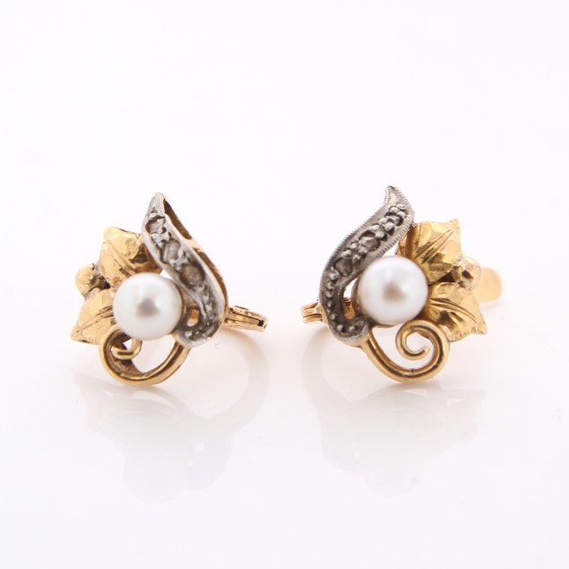 Pendientes estilo vintage de oro 18k...