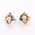 Boucles d'oreilles de style vintage en or 18k avec perles et diamants