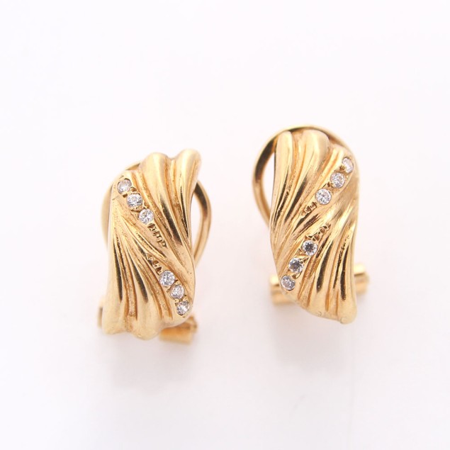 Pendientes gallonados de oro 18k con...