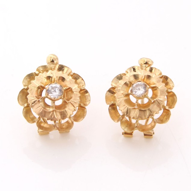 Pendientes de oro 18k con circonitas...