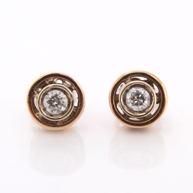 Pendientes solitario de oro 18k con...