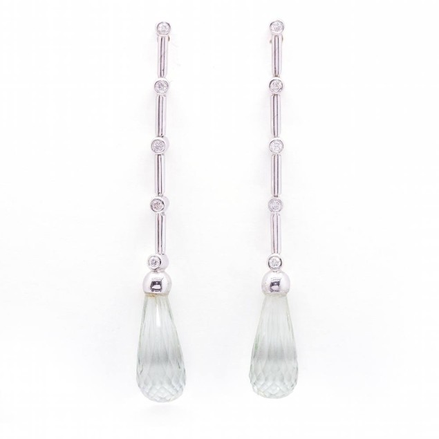 Boucles d'oreilles PRASIOLITE or...