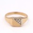 Chevalière d'occasion en or 18k avec zircons
