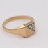 Chevalière d'occasion en or 18k avec zircons