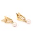 Boucles d'oreilles en or 18k avec zircons et perles seconde main