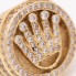 Chevalière couronne d'occasion en or 18 carats avec zircons
