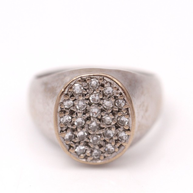 Segell d'or 18k amb diamants de...