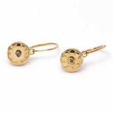 Boucles d\'oreilles originales en or jaune des années 1800. Deuxième main