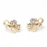 Boucles d\'oreilles FLEUR NOUVEAU en or et platine. Seconde main