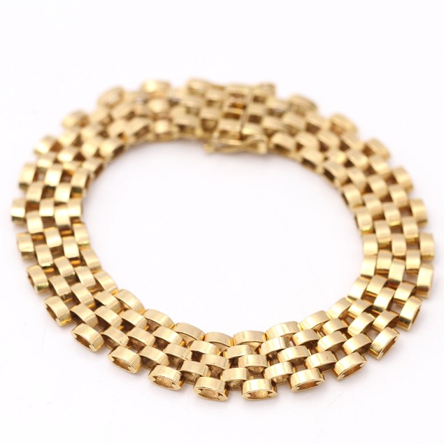 Pulsera estilo jubilee de oro 18k de...