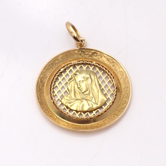 Pendentif vierge en or 18k seconde main