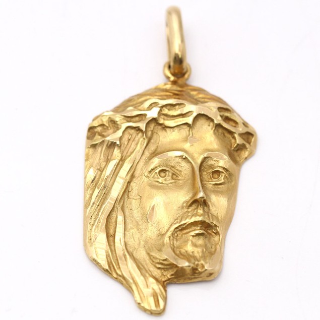 Pendentif visage du Christ en or 18k...