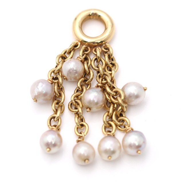 Colgante de oro 18k con perlas de...