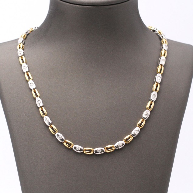 Collier d'occasion en or bicolore 18k...