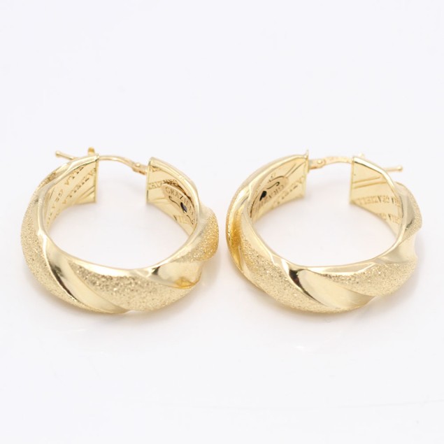 Aros rizados GRAZIELLA de oro 18k de...