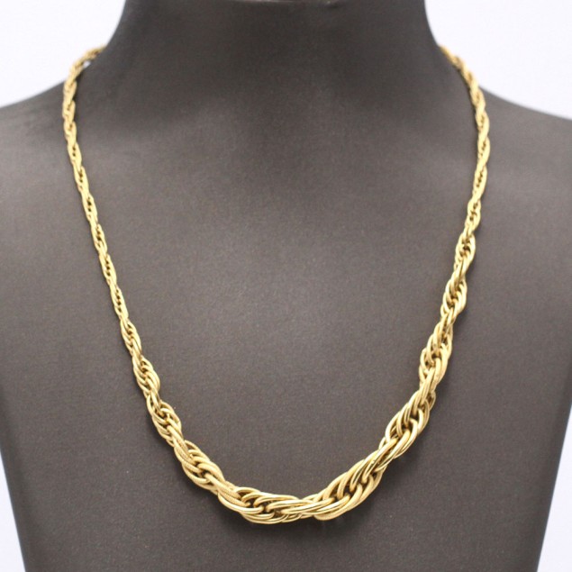 Collier creux entrelacé en or 18k...