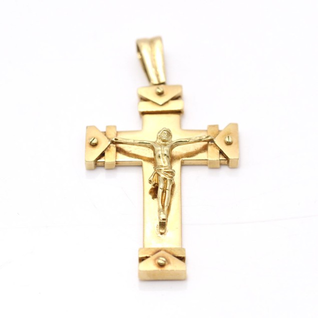 Colgante cruz con Cristo de oro 18k...