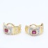 Boucles d'oreilles en or 18k avec rubis et diamants seconde main