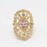 Bague marquise en or 18k d'occasion avec zircons