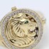 Sello león de oro 18k con circonitas de segunda mano