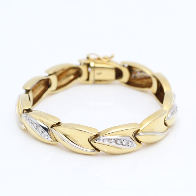 Bracelet tulipes en or 18k avec...