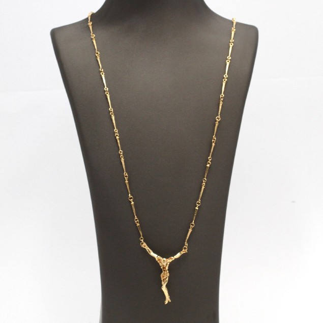 Collar tipo Cristo de Dalí de oro 18k...