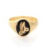 Sello con inicial M de oro 18k con ónix de segunda mano