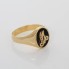 Sello con inicial M de oro 18k con ónix de segunda mano