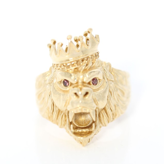 Chevalière gorille en or 18 carats...