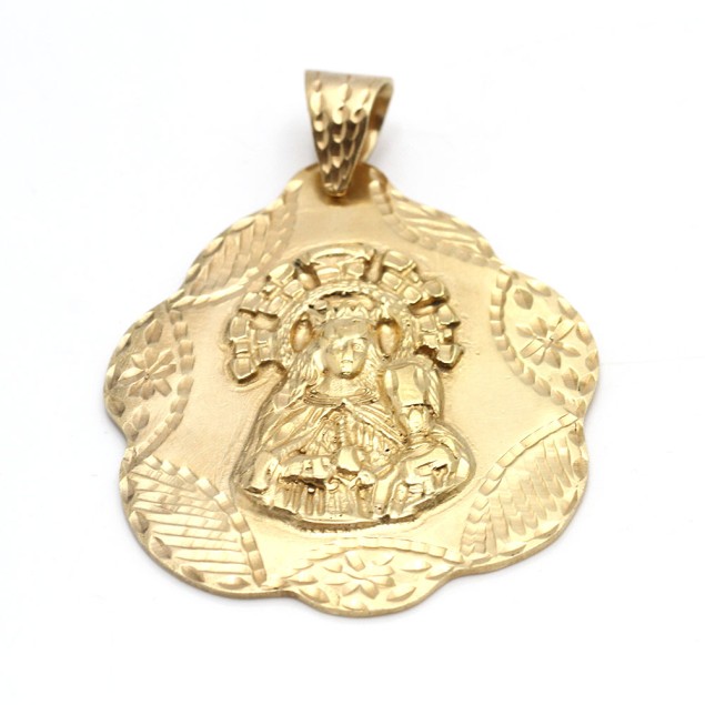 Pendentif vierge en or massif 18k...