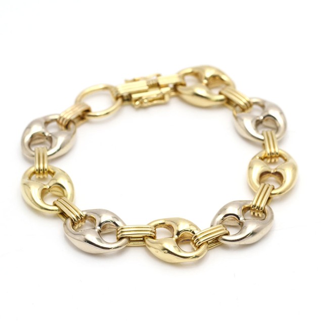Bracelet grain de café semi creux en...
