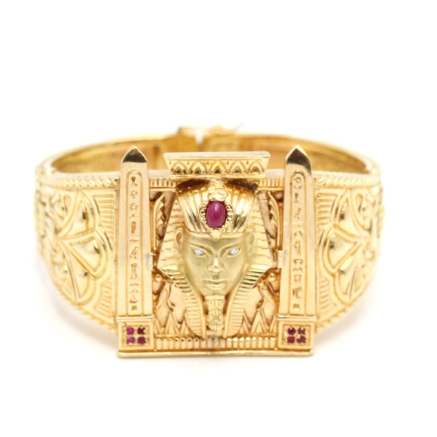 Brazalete egipcio de oro 18k con...