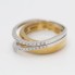 Anillo cruzado de oro bicolor 18k con diamantes segunda mano