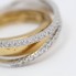 Anillo cruzado de oro bicolor 18k con diamantes segunda mano