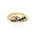 Bague croix en or 18k avec émeraudes et diamants 2ème main